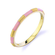 SLOANE STREET Pink Enamel Stackable Band